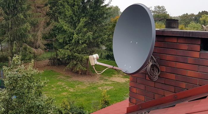 wymiana anteny satelitarnej na dachu Łódź Widzew